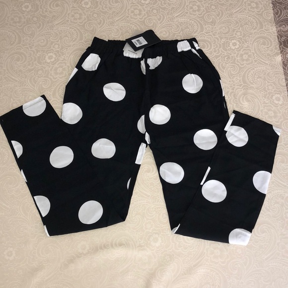 Just Female Black & White Polka Dot Blouse/Pants - Picture 1 of 3